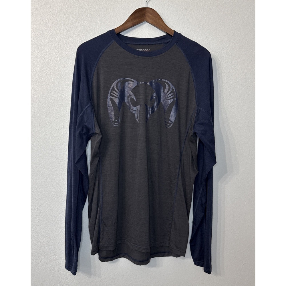 Kuiu merino wool performance shirt XL gray navy logo active outdoor hunting base